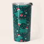 Christmas Dinosaurs Dinos Dinosaur Travel Mug Gallery Image 2
