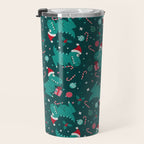 Christmas Dinosaurs Dinos Dinosaur Travel Mug Gallery Image 3