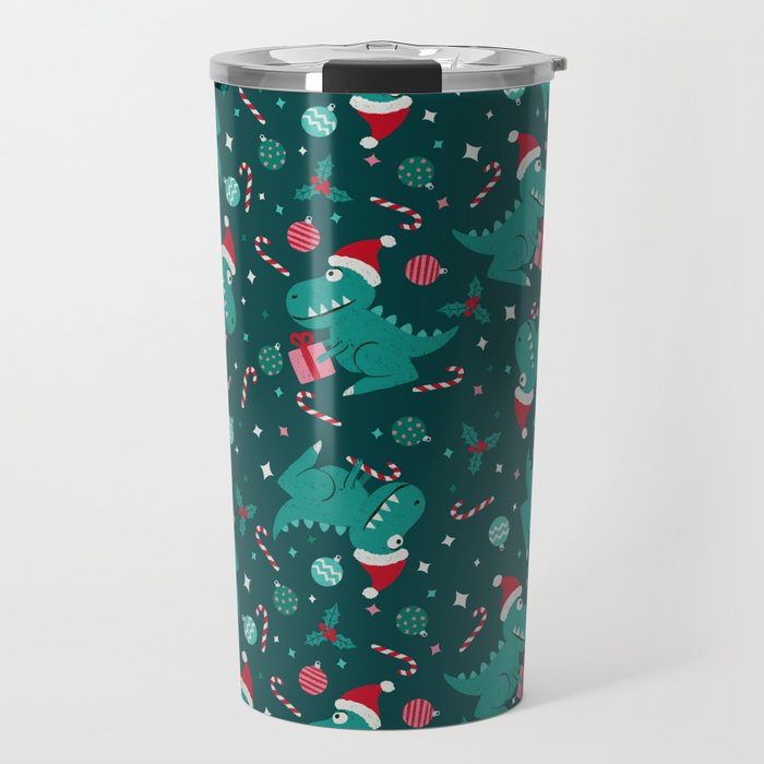 Christmas Dinosaurs Dinos Dinosaur Travel Mug Gallery Image 1