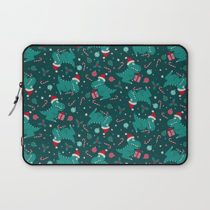 Christmas Dinosaurs Dinos Dinosaur Laptop Sleeve Gallery Image 1