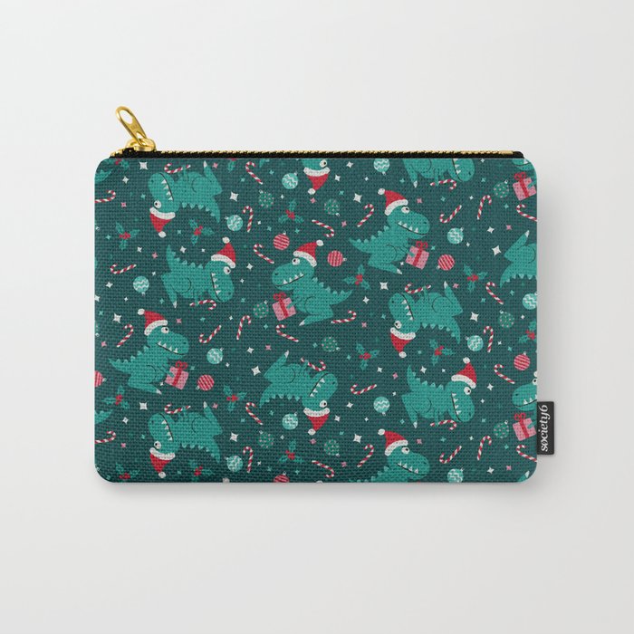 Christmas Dinosaurs Dinos Dinosaur Carry All Pouch Gallery Image 1