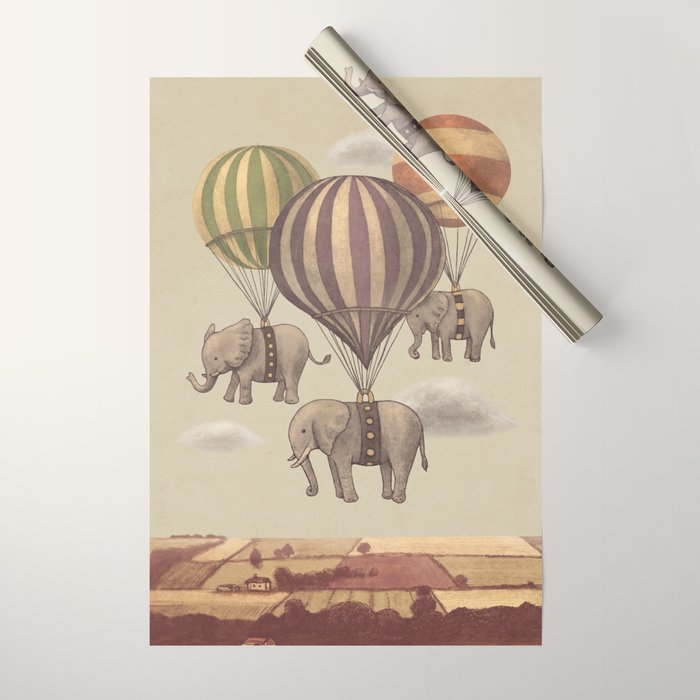Flight of The Elephants Wrapping Paper Gallery Image 1