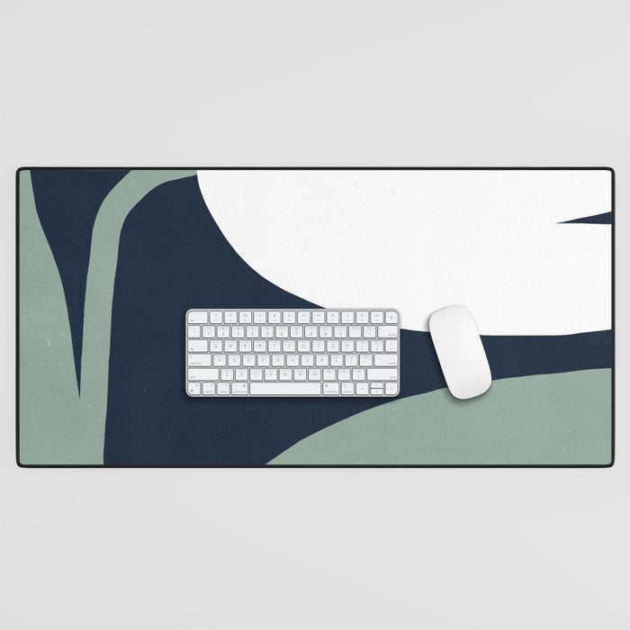 Abstract Flora - navy Desk Mat Gallery Image 1