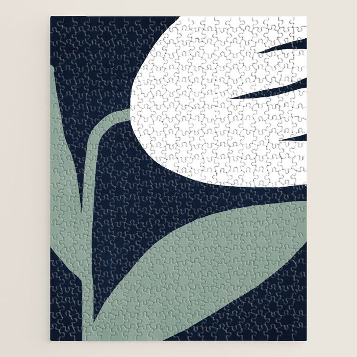 Abstract Flora - navy Jigsaw Puzzle Gallery Image 1