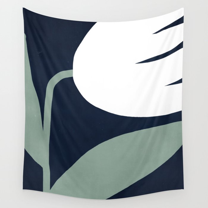 Abstract Flora - navy Wall Tapestry Gallery Image 1