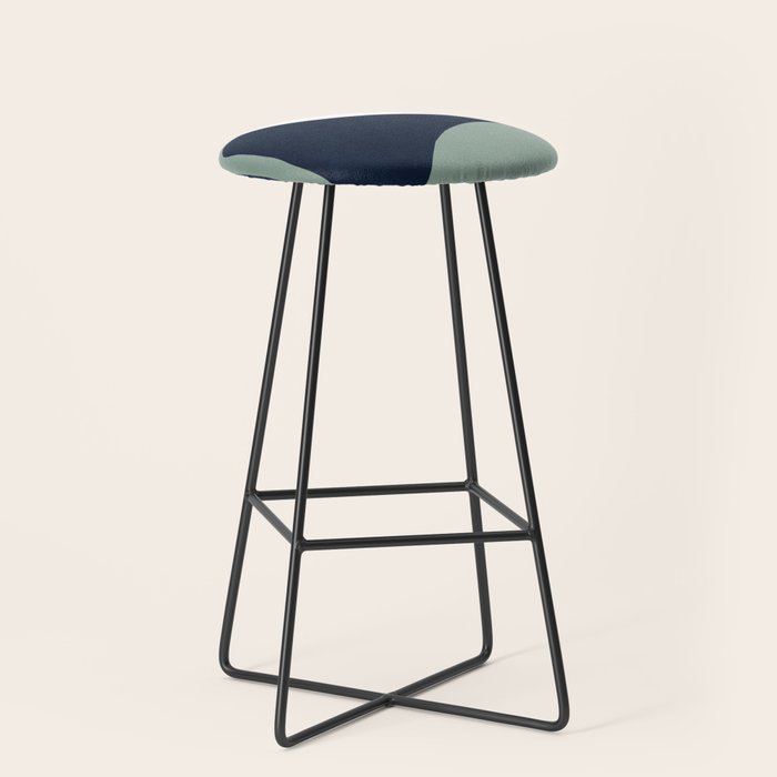Abstract Flora - navy Stool Gallery Image 1
