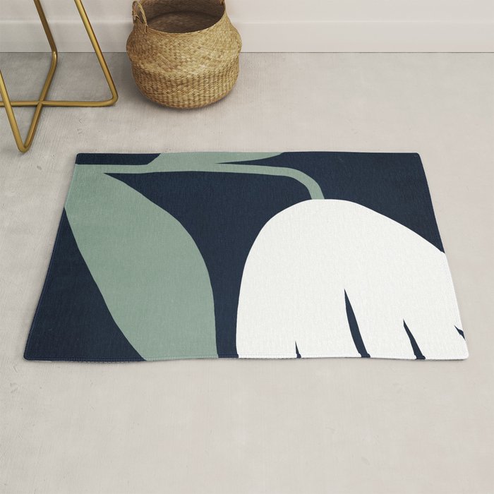 Abstract Flora - navy Rug Gallery Image 1