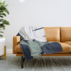 Abstract Flora - navy Throw Blanket Gallery Image 1