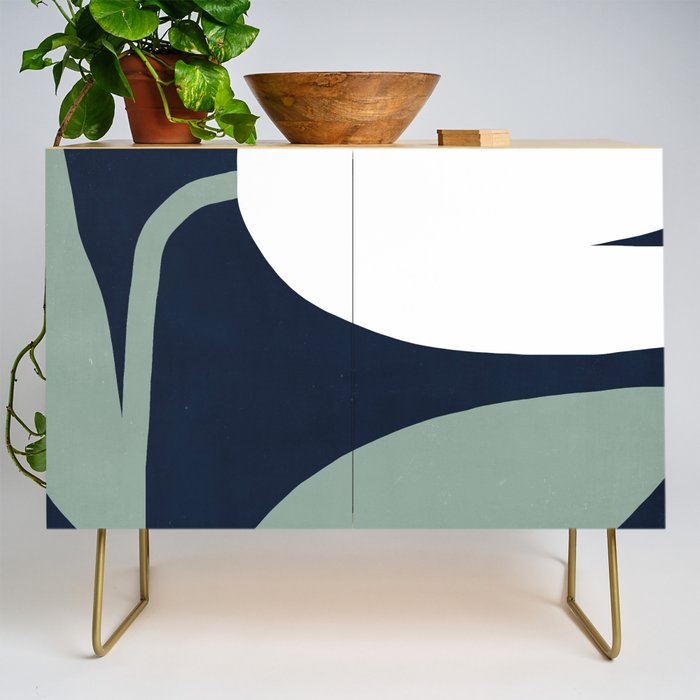 Abstract Flora - navy Credenza Gallery Image 1