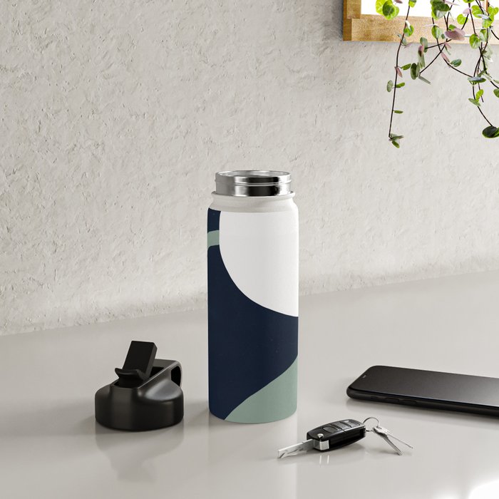Abstract Flora - navy Water Bottle Gallery Image 4