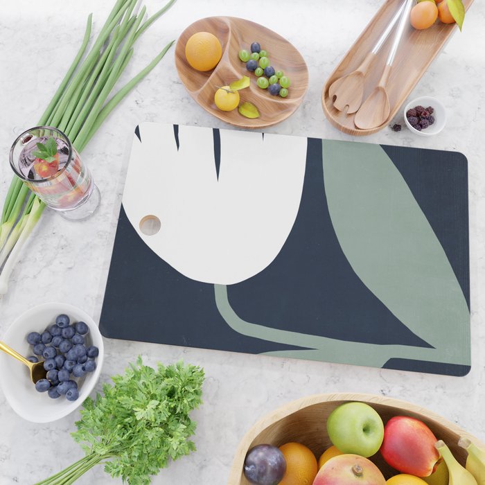 Abstract Flora - navy Cutting Board Gallery Image 2