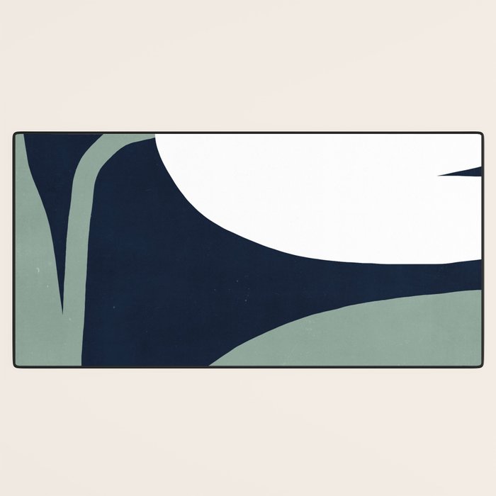 Abstract Flora - navy Desk Mat Gallery Image 3