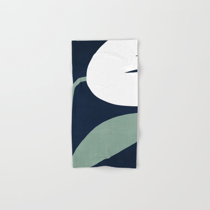 Abstract Flora - navy Bath Towel Gallery Image 1