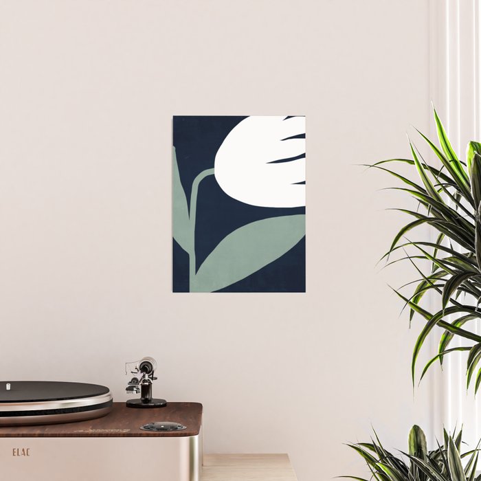 Abstract Flora - navy Poster Gallery Image 2