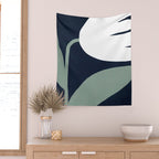 Abstract Flora - navy Wall Tapestry Gallery Image 2