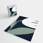 Abstract Flora - navy Jigsaw Puzzle Gallery Image 2