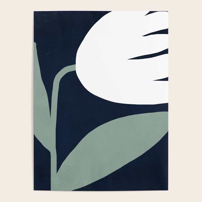Abstract Flora - navy Poster Gallery Image 1