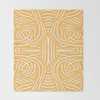 Yellow mustard boho stripe Throw Blanket Gallery Image 2