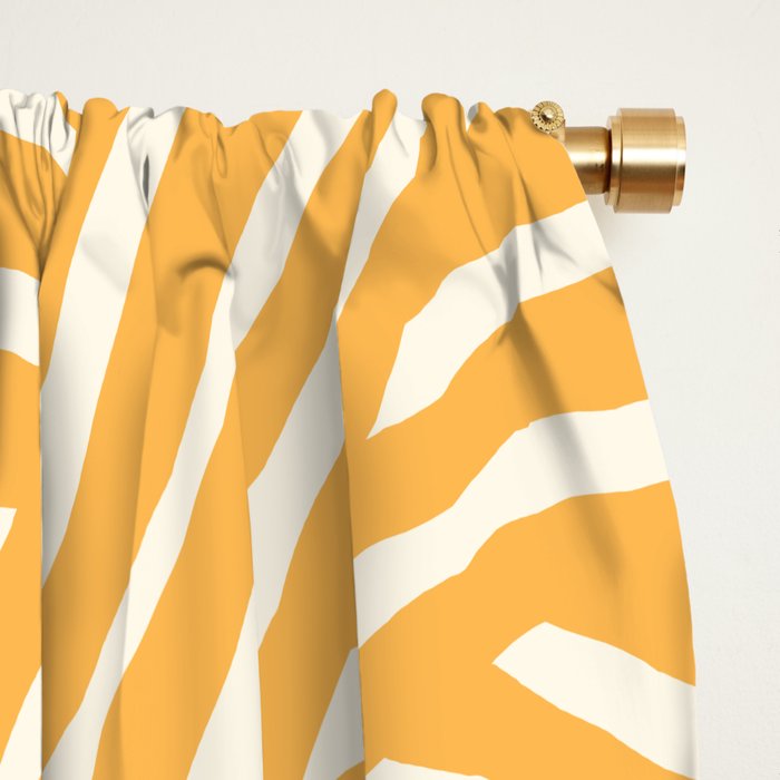 Yellow mustard boho stripe Window Curtain Gallery Image 2