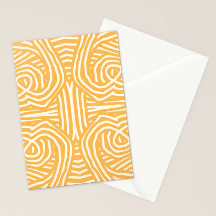 Yellow mustard boho stripe Stationery Card Gallery Image 2