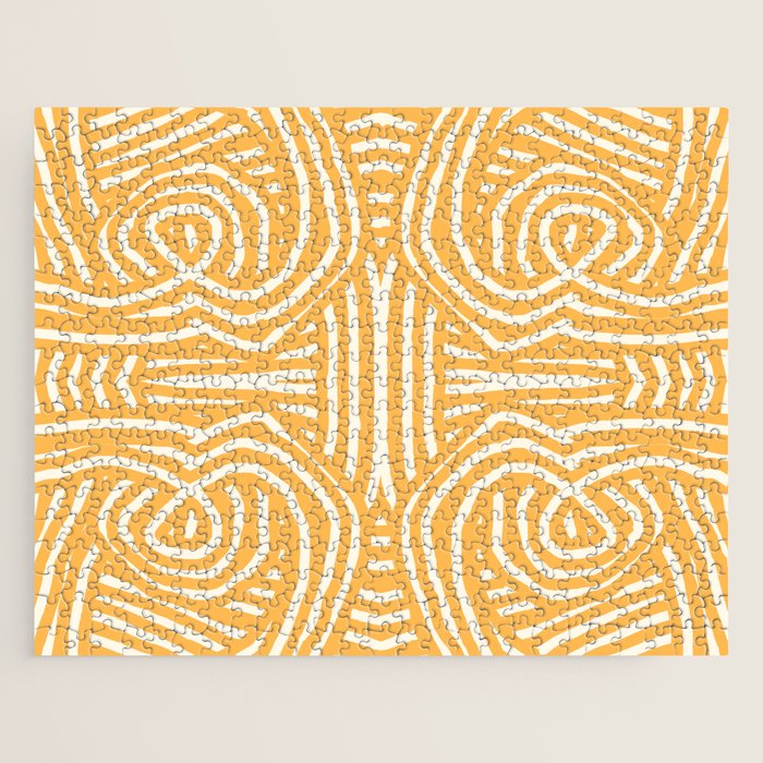 Yellow mustard boho stripe Jigsaw Puzzle Gallery Image 1