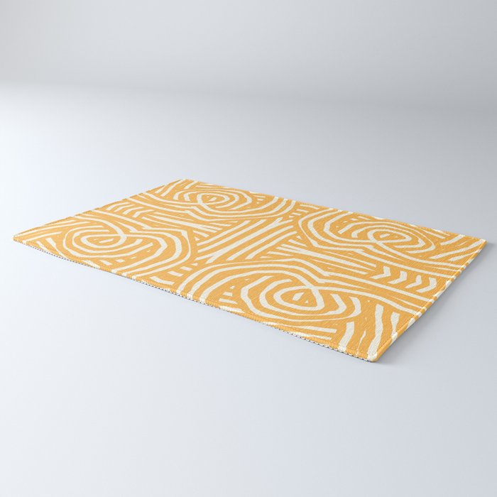 Yellow mustard boho stripe Rug Gallery Image 3