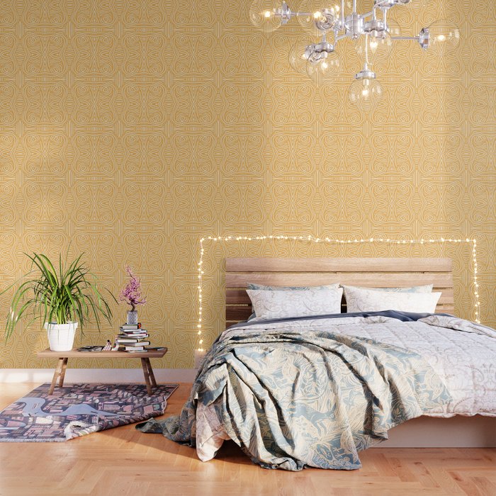 Yellow mustard boho stripe Wallpaper Gallery Image 3