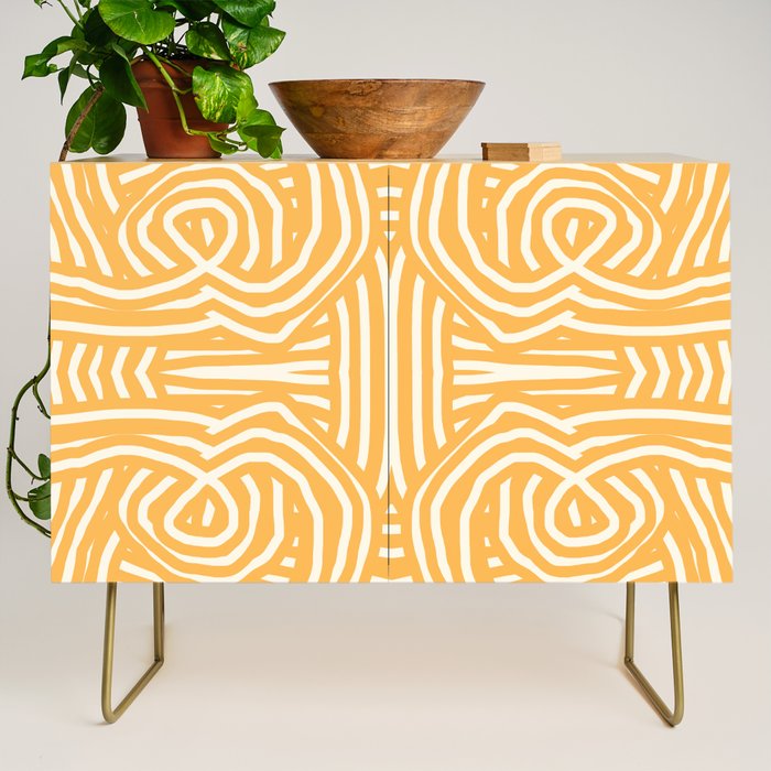 Yellow mustard boho stripe Credenza Gallery Image 1