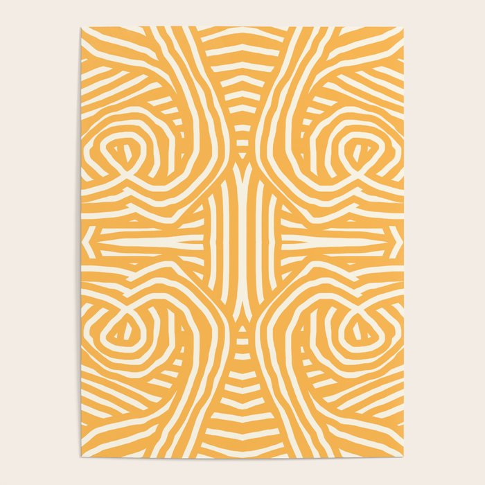 Yellow mustard boho stripe Poster Gallery Image 4