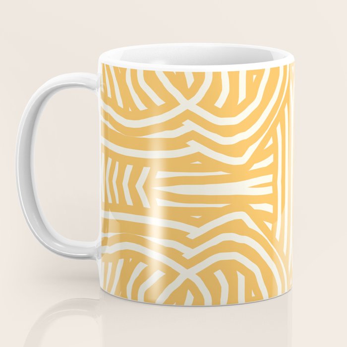 Yellow mustard boho stripe Coffee Mug Gallery Image 3