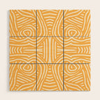 Yellow mustard boho stripe Wood Wall Art Gallery Image 1