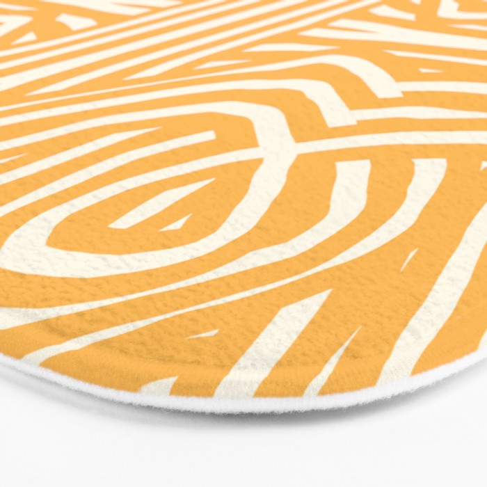 Yellow mustard boho stripe Bath Mat Gallery Image 3