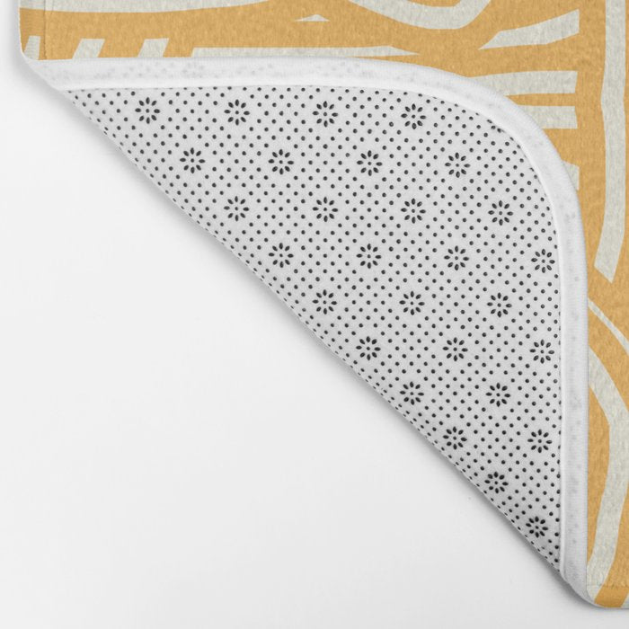 Yellow mustard boho stripe Bath Mat Gallery Image 2