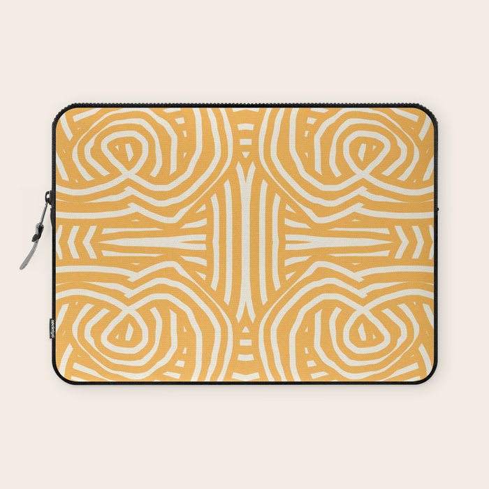 Yellow mustard boho stripe Laptop Sleeve Gallery Image 1