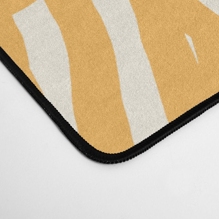 Yellow mustard boho stripe Desk Mat Gallery Image 4