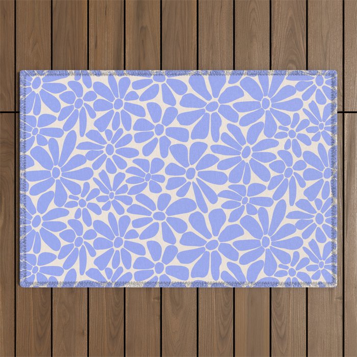Lavender - Retro Floral  Outdoor Rug Gallery Image 1