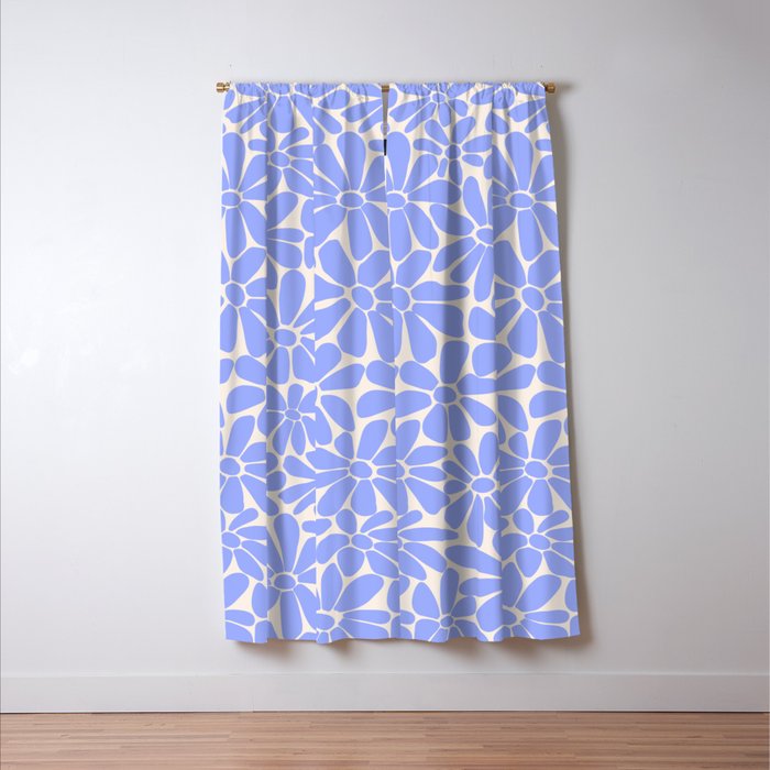 Lavender - Retro Floral  Window Curtain Gallery Image 3