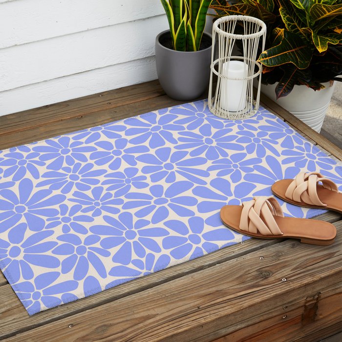 Lavender - Retro Floral  Outdoor Rug Gallery Image 2