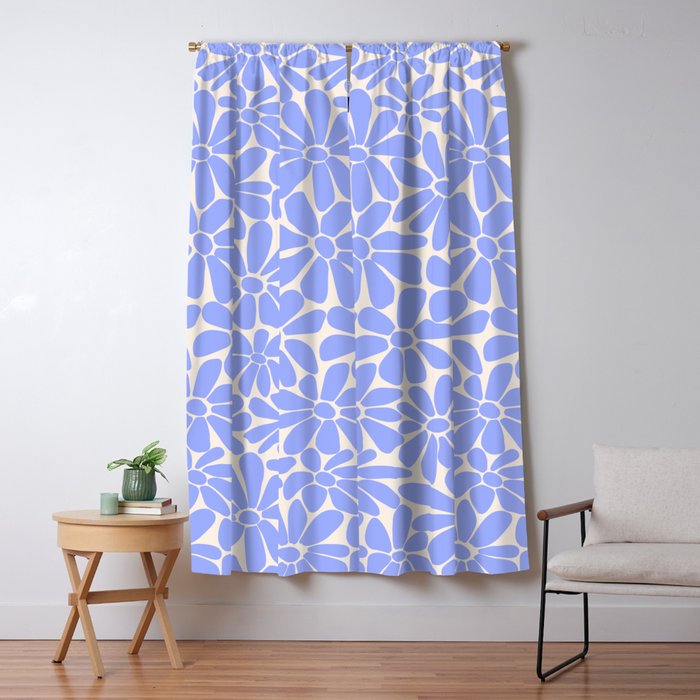 Lavender - Retro Floral  Window Curtain Gallery Image 1