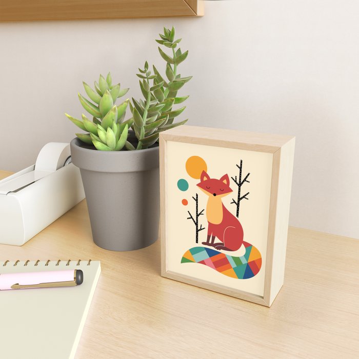 Rainbow Fox Mini Art Print Gallery Image 2