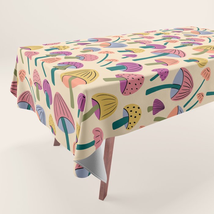 Retro Mushroom - pattern  Tablecloth Gallery Image 1