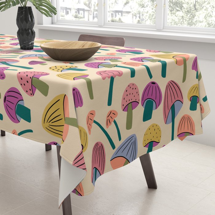 Retro Mushroom - pattern  Tablecloth Gallery Image 3