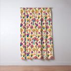Retro Mushroom - pattern  Window Curtain Gallery Image 3