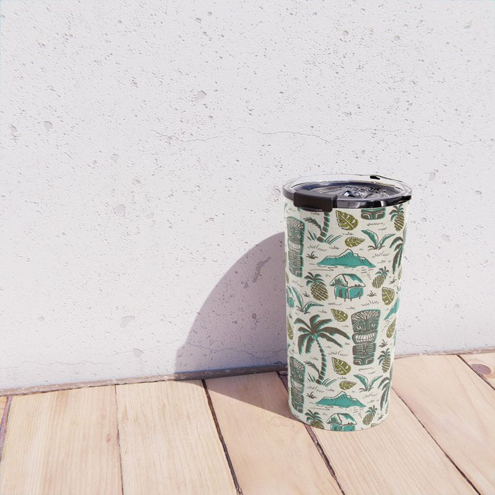 Tiki Party - Ivory Aqua Travel Mug Gallery Image 4