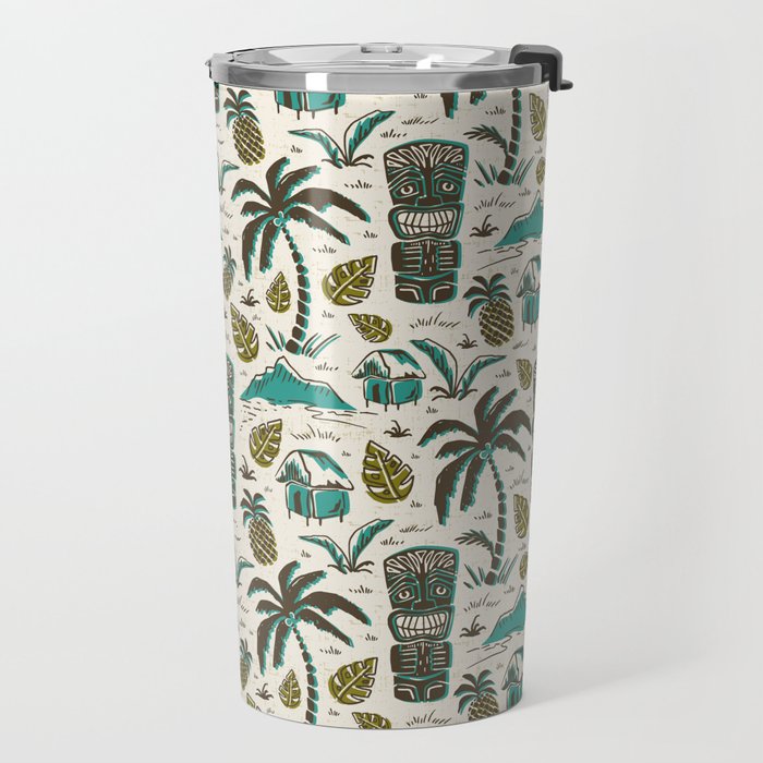 Tiki Party - Ivory Aqua Travel Mug Gallery Image 2