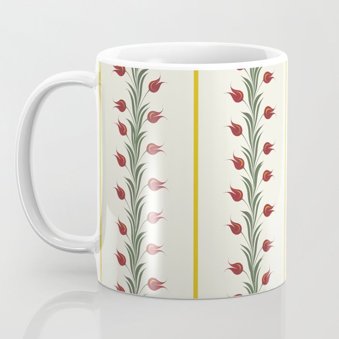 Turkish Ebru - Red Tulips Coffee Mug Gallery Image 3