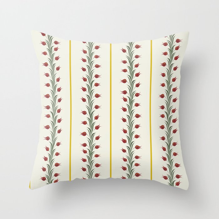 Turkish Ebru - Red Tulips Throw Pillow Gallery Image 6