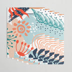 Summer Abstract, Floral Prints, Orange, Teal, Blue, Colourful Prints. Wrapping Paper Gallery Image 3