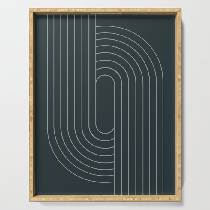Oval Lines Abstract XXXIX Serving Tray Gallery Image 1