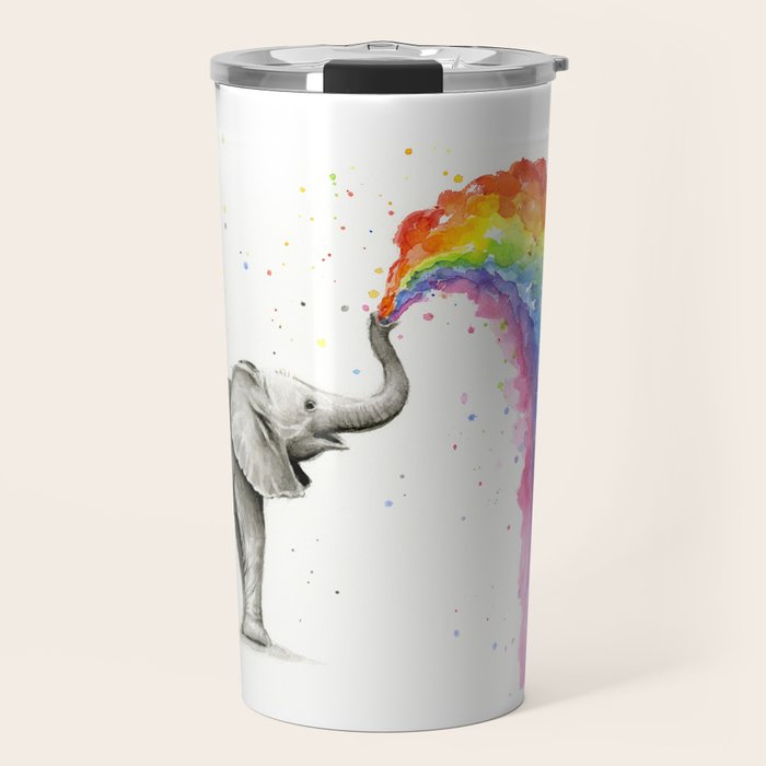Rainbow Baby Elephant Travel Mug Gallery Image 1